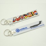 woven keychain embroidery lanyard, flight embroidery keychain luggage tag