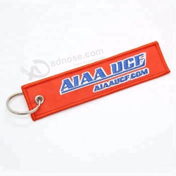 high quality custom embroidered keychain no minimum order