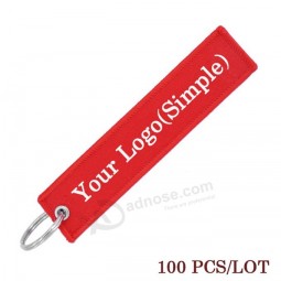 stof geweven aangepaste nylon luchtvaartmaatschappij aandacht stof sleutelhanger borduurwerk Key Tag sleutelhanger