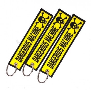 Promotional Travel Souvenir Woven Embroidery Logo Fabric Keychains