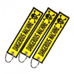 promotionele reizen souvenir geweven borduurwerk logo stof sleutelhangers