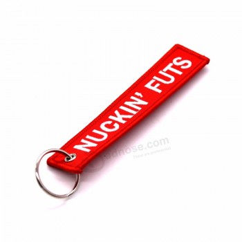 benutzerdefinierte Logo Stickerei Stoff Schlüsselanhänger für Werbegeschenk