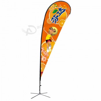 Kundenspezifische Strand-Flaggenfahnen der Verkaufsfabrik des direkten Preises der Form teardrop dekorative