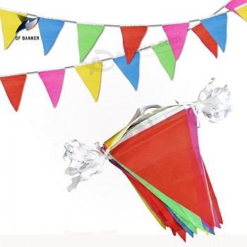 nieuw Hot verkoop polyester gekleurde driehoek bunting wimpel string vlag voor kerstfeest decoratie aangepaste banners