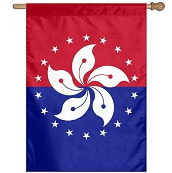 bandeira do jardim de hong kong do poliéster bandeira da casa de hong kong