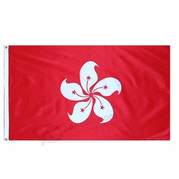 bandiera 3x5 del piede della bandiera del poliestere di hong kong del poliestere su ordinazione 100d