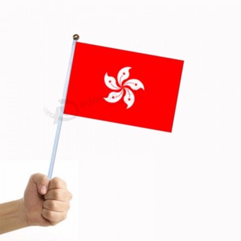 Großhandel Hand Mini Hong Kong Stick Flagge