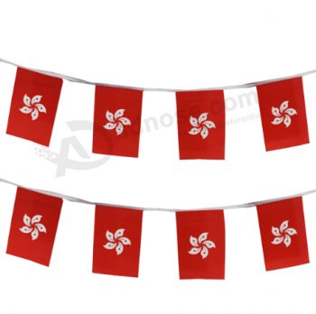 bandeira de bandeira de estamenha de mini hong kong de poliéster decorativo