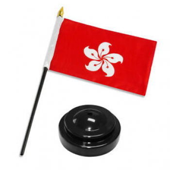bandiera da tavolo in poliestere personalizzata di bandiere da scrivania hong kong