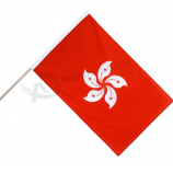 mini hand held hong kong flag with plastic pole