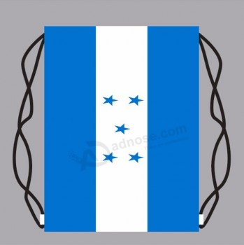 bolso con cordón de satén con bandera pequeña de honduras con logotipo personalizado