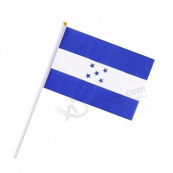 Bandera que agita de mano de doble cara duradera de Honduras con bandera de poste flexible
