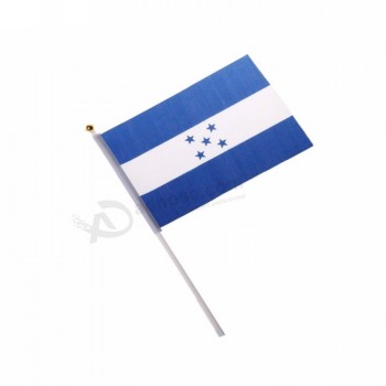 2019 tamanho personalizado poliéster honduras mão bandeira de ondulação