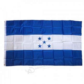 Venta al por mayor personalizada 3 * 5FT poliéster impresión de seda colgando honduras bandera nacional de todos los tamaños país bandera personalizada