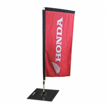 polyester advertising rectangle honda blade flag with pole and base