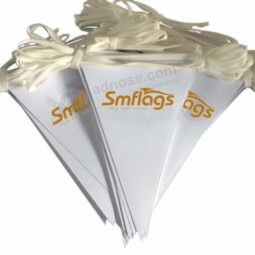 high quality hanging advertising tool polyester custom triangle pennant flags made in china
