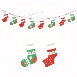 Die-Cut Paper Card DIY Christmas Holiday Christmas Socks Shape Flag Decorations Ornament with your printing
