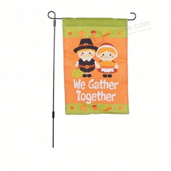 Custom voor groothandel jute ruche banners telescopische paal vakantie tuin vlag