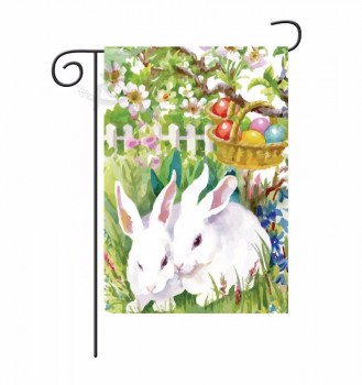 праздничные яйца кролика 12,5 x 18 дюймов пасхальный сад флаг