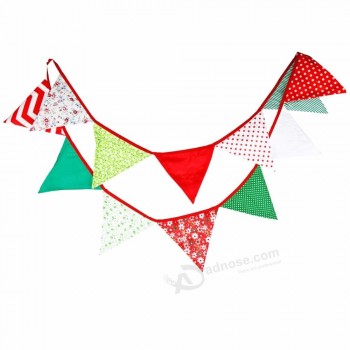 ペナント旗布の旗を掛ける両面印刷の三角形の文字列フラグ
