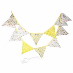 Frohe Weihnachten Baumwolle Bunting Banner Girlande mit 12 Flaggen Wimpel