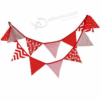 Bandeiras de banner de triângulo de corda de estamenha de poliéster decoração colorida