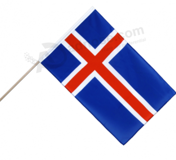 アイスランド手持ち小型ミニ旗アイスランドスティックフラグ