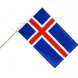 islandia de mano pequeña mini bandera bandera de palo de islandia