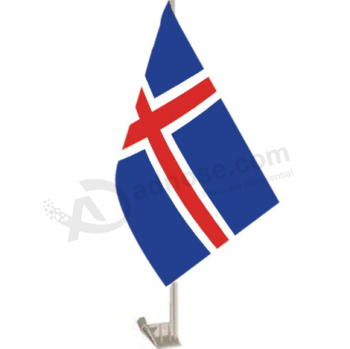 Polyester-isländische nationale Autofensterflagge im Freien