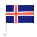 30 * 45 cm material de poliéster islandia bandera del coche con poste