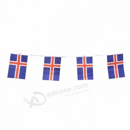 Island 5.5 * 8.8in Zeichenfolge Flagge, Island Land Bunting Flag Banner