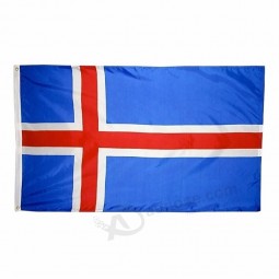 screen printed polyester fabric 3x5ft iceland national flags