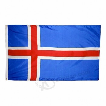 screen printed polyester fabric 3x5ft iceland national flags