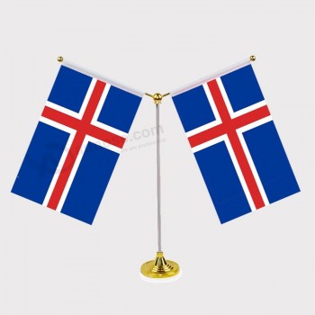 buena calidad barato islandia mesa bandera escritorio bandera