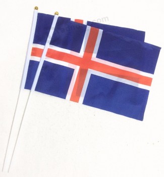 Cheap Mini Iceland Held Stick Hand National Flag