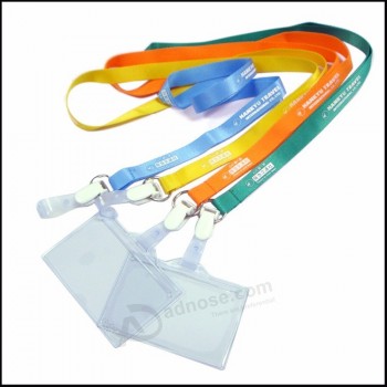 Business-Siebdruck Logo-Nylon-Abzeichenhalter-Lanyard mit Metallclip