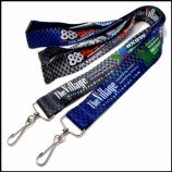 aangepaste kleurstof gesublimeerd / thermische overdracht logo aangepaste badgehouder lanyard voor overheid