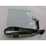 cordini porta badge personalizzati stampati neri economici con porta carte d'identità