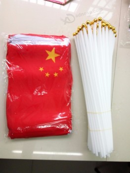 Comercio al por mayor 100 unids / lote 14 * 21 cm banderas de onda de mano bandera del coche bandera china de ecuador banner