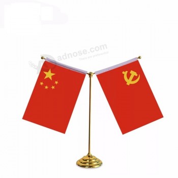 venta al por mayor personalizada mejor bandera de mesa nacional de china con doble costura