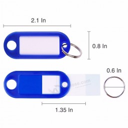 Plastic Keychain Key Tags Id Label Name Tags With Split Ring