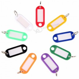 Tough Plastic Key Tags with Split Ring Label Window, Assorted Colors