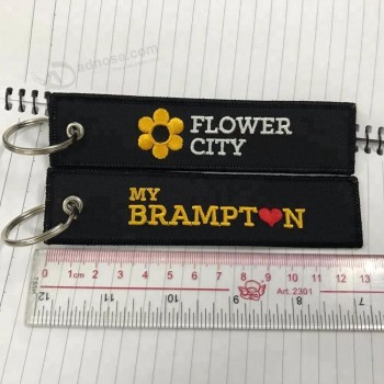 定制廉价免费样品面料飞行机组人员标签定制徽标钥匙标签