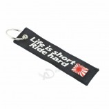 Custom high quality embroidered keychain/key tag/jet tags