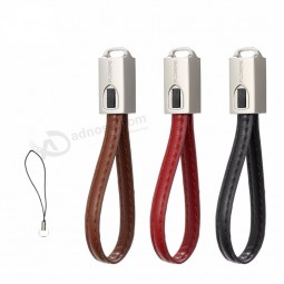 FLOVEME Keychain USB Cable For Samsung S9 S8 Plus Mini Leather Type C USB Phone Cables 2A Fast Charging Data For USB C Cable