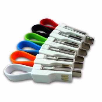批发定制2019免费样品3合1 USB数据同步电缆USB充电电缆钥匙扣