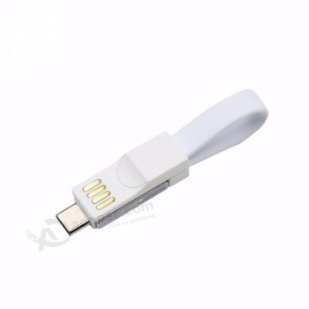 批发定制高品质3合1钥匙扣微数据线USB数据线便携线充电手机USB线钥匙圈手机线