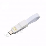 Wholesale custom high quality 3 in 1 Keychain Micro Data Wire USB Data Cable Portable Line Charging Phone USB Cable Key Ring Mobile Phone Cable