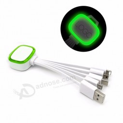 Neues LED-Licht 5 des Soem-Logoförderungsgeschenks in 1 keychain USB, das V8 Art C-Kabelschnur auflädt Für iphone android