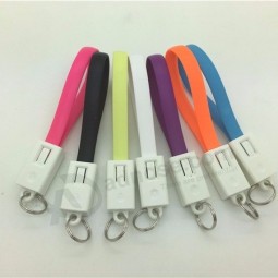 wholesale promotional gift keychain micro USB data charging keyring USB cable for iphone 7
